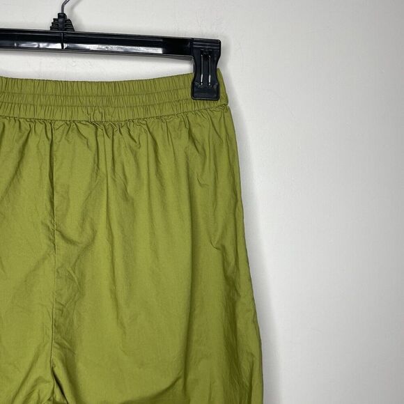 TOCCIN Palazzo Pants Womens XS Green Wide Leg Pockets 100% Cotton Heart Patch - Picture 7 of 10